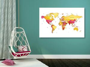 Obraz na korku mapa sveta vo farbách