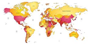 Obraz na korku mapa sveta vo farbách