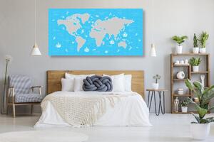 Obraz nebesky modrá mapa sveta
