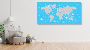 Obraz nebesky modrá mapa sveta