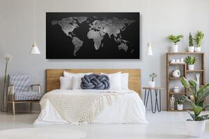 Obraz na korku nočná čiernobiela mapa sveta