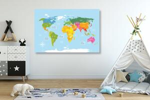 Obraz na korku výnimočná mapa sveta