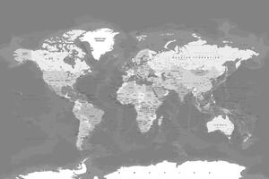 Obraz na korku štýlová vintage čiernobiela mapa sveta