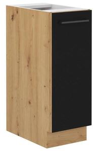 Výsuvná skrinka MALILA - šírka 30 cm, čierna / dub artisan