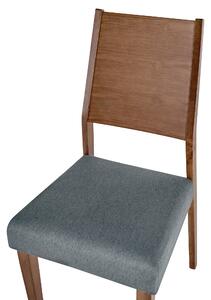 Súprava 2 jedálenských stoličiek tmavé drevo kaučukové drevo čalúnené sedadlo moderný tradičný dizajn