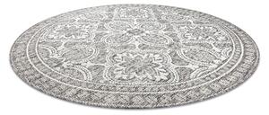 Šnúrkový okrúhly koberec SIZAL LOFT 21193 BOHO slonovinová kosť - sivý