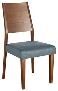 Súprava 2 jedálenských stoličiek tmavé drevo kaučukové drevo čalúnené sedadlo moderný tradičný dizajn