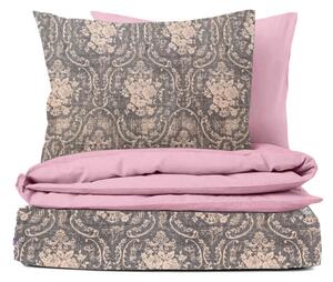 #Ervi bavlnené obliečky obojstranné - barokový vzor / ružové 140x200 cm