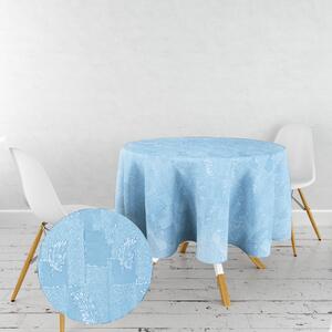 Ervi dekoračný obrus na stôl okrúhly - Estella listy modrá