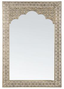 Nástenné zrkadlo zlaté kovové 60 x 90 cm ozdobný rám dekoratívny doplnok marocký štýl