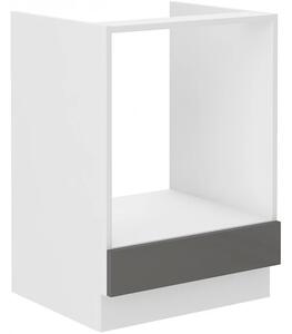 Sporáková skrinka SAEED - šírka 60 cm, šedá / biela
