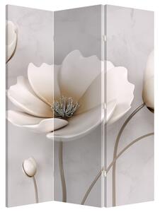 Paraván - Biele kvety (126x170 cm)