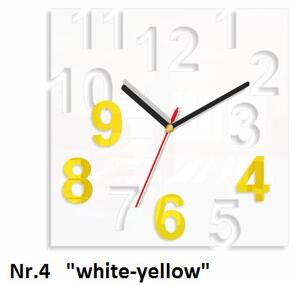 Nástenné hodiny s veľkými číslicami Žltá