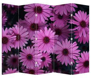 Paraván - Ružové kvety (210x170 cm)