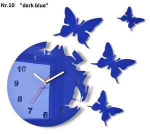 Nalepovacie hodiny na stenu s motívom motýľov Hnedá