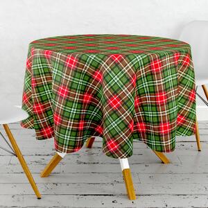 Ervi Teflónový obrus na stôl okrúhly Royal Lux - Vianočný tartan