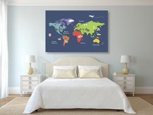 Obraz na korku mapa sveta s dominantami