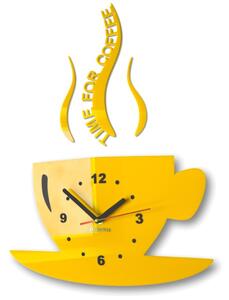 Nástenné hodiny Time for coffee Žltá