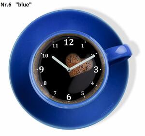 Dizajnové nástenné hodiny v tvare šálky kávy Oranžová