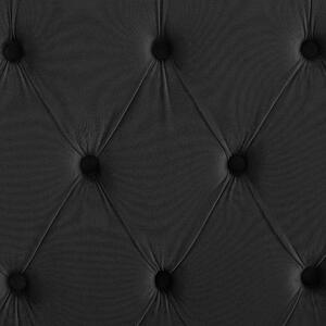 Posteľ čierna zamatová čalúnená 160 x 200 cm prešívané čelo elegantný glamour dizajn