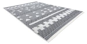 Ekologický koberec MOROC 22321 EKO SIZAL z recyklovanej bavlny, strapce, krémovo - sivý
