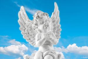 Obraz starostlivý anjelik na nebi