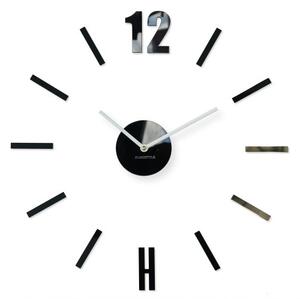 Moderné nástenné hodiny čiernej farby Čierna