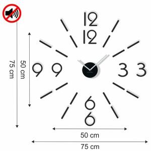 Dizajnové nástenné hodiny v čiernej farbe Čierna