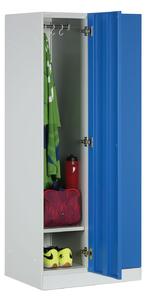 Kovová šatníková skrinka, 2-dverová, 1850 x 600 x 500 mm, cylindrický zámok, červené dvere