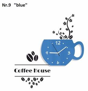Červnené dekoračné hodiny do kaviarne Modrá