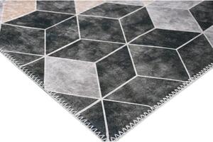 Sivo-krémový prateľný koberec behúň 200x80 cm - Vitaus