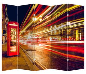 Paraván - Červená londýnska telefónna búdka (210x170 cm)