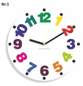 Detské nástenné hodiny s farebnými číslami