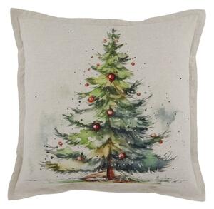 Červená bavlnená obliečka na vankúš s chalúpkami a strapcami - 50*35 cm - Chic Antique