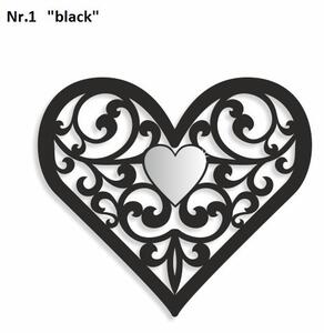 Nádherná dekorácia na stenu v tvare srdca Čierna