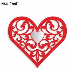 Nádherná dekorácia na stenu v tvare srdca Červená