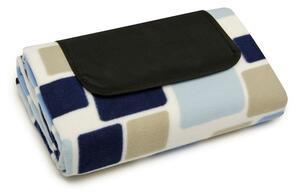 Farebné piknikové deky s motívom modrých kociek Modrá