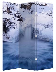 Paraván - Vodopád v zime (126x170 cm)