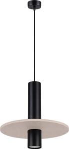 Sollux SL.1882 - Závesný luster PELTA na lane 1xGU10/10W/230V čierna/krémová