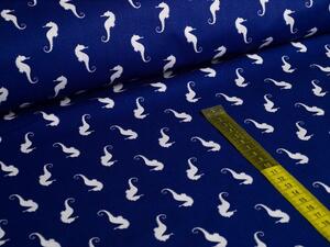 Obliečky na periny tmavo modrej farby s morskými koníkmi Modrá