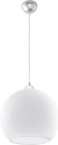 Sollux SL.0256 - Luster na lanku BALL 1xE27/15W/230V pr. 30 cm biela/lesklý chróm