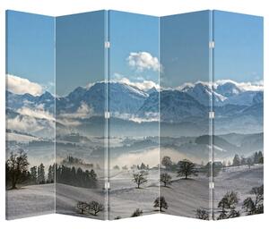 Paraván - Zasnežené hory (210x170 cm)