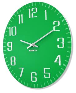 Zelené hodiny na stenu s tichým chodom Zelená