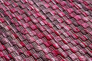 Moderný šnúrkový koberec FISY SIZAL 20774 Štvorčeky, ružový
