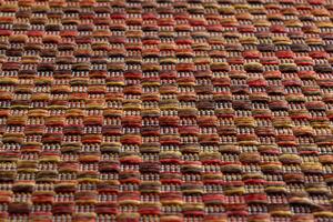 Moderný šnúrkový koberec FISY SIZAL 20774 Štvorčeky, červený