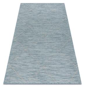Šnúrkový koberec SIZAL PATIO 3075 Romby, plocho tkaný, modrý
