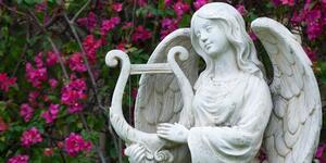Obraz anjel hrajúci na harfe