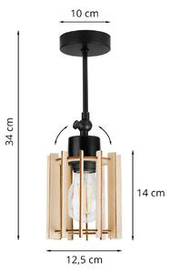 Bodové svietidlo Timber 7, 1x drevené tienidlo