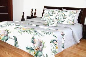 Prikrývky na posteľ s kvetinovým motívom Sivá
