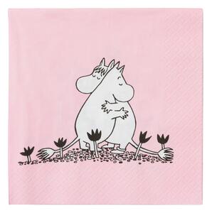 Arabia Servítky Moomin Love 33x33cm, 20ks / ružové